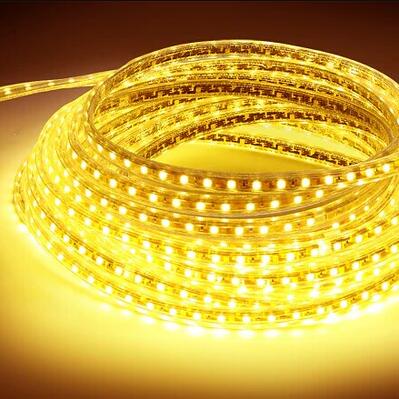 (image for) AC 110V 220V SMD5050 High Voltage Flat Strip Light 60 LEDs Per Meter 12mm Width with Wall Outlet Power Plug